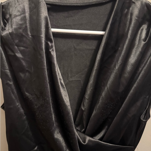 SHEIN Black faux leather Midi Dress - Picture 2 of 5